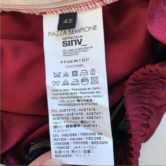 NWT Piazza Sempione Red Hilary Trousers With Back Elasticated Waistband - Picture 7 of 8